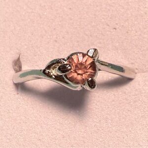 Rhinestone silver plated ring